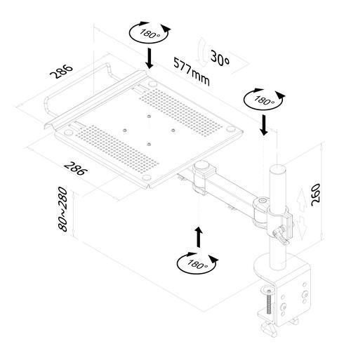 Neomounts laptop asztali tartó NOTEBOOK-D100