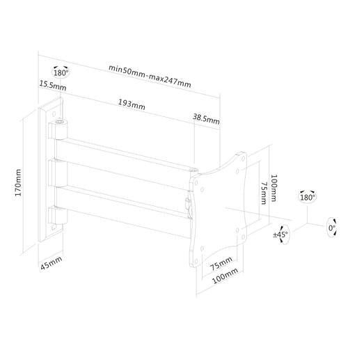 Neomounts FPMA-W820 fekete TV konzol