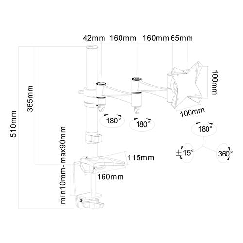 Neomounts asztali tartó FPMA-D1330 fekete