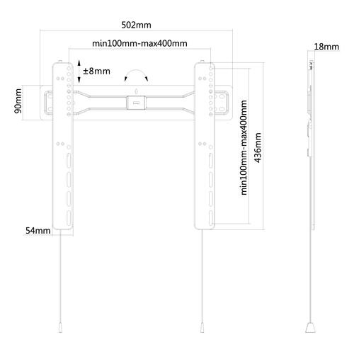 Neomounts LED-W400 | Fix fali konzol akár 55 hüvelykig