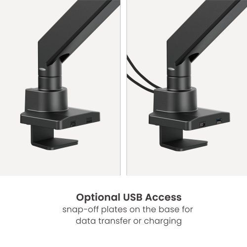 Szupernehéz monitorkar gázrugóval és USB-A, USB-C portokkal - Max 57 hüvelyk