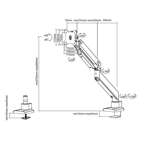 Neomounts NM-D775 asztali tartó akár 32 hüvelykes monitorokhoz