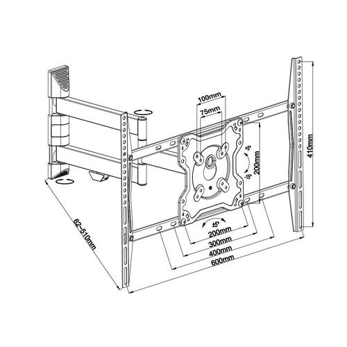 Neomounts FPMA-W460 fali konzol akár 55 hüvelykig