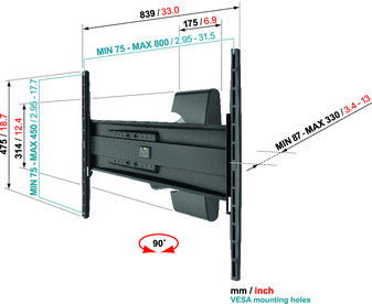 Vogels EFW 8325 LCD LED Plasma fali tartó Motion L