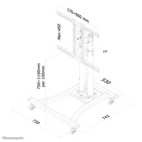 Neomounts PLASMA-M1200 guruló TV állvány