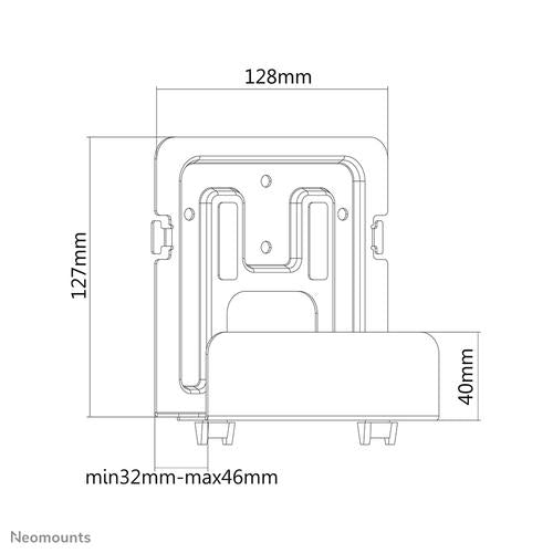 Neomounts médialejátszó tartó - Fali rögzítés - AWL-440BL