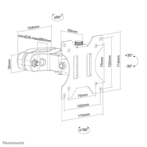 Neomounts TV oszlop tartó max 60 mm
