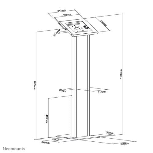 Neomounts tablet állvány 9,7-től 11 hüvelykig Fehér FL15-750WH1
