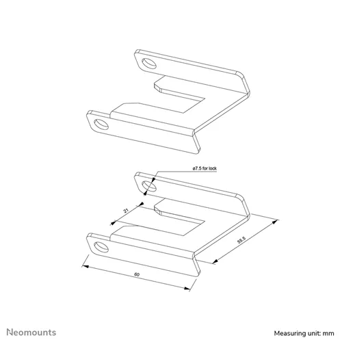 Neomounts ABL-875 Kerékfékzárak kocsikhoz – 2 darabos készlet