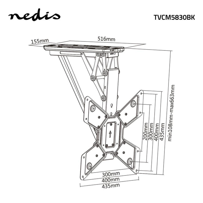 Motoros TV mennyezeti konzol | 23 - 55" | Max. 30 kg