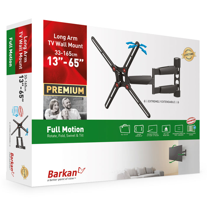 Barkan Mounts extra hosszú TV fali konzol | 13 - 65 inch | Univerzális | VESA 400x400
