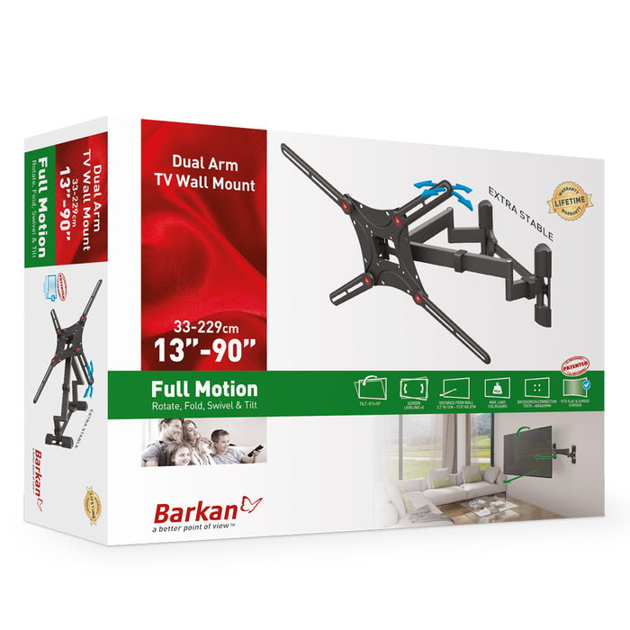 Barkan Mounts masszív sarokfali TV konzol | Képernyők 40 - 90 inch | VESA 600x400