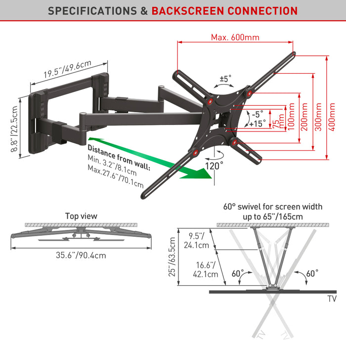 Masszív TV konzol | 13"- 90" | Barkan Mounts