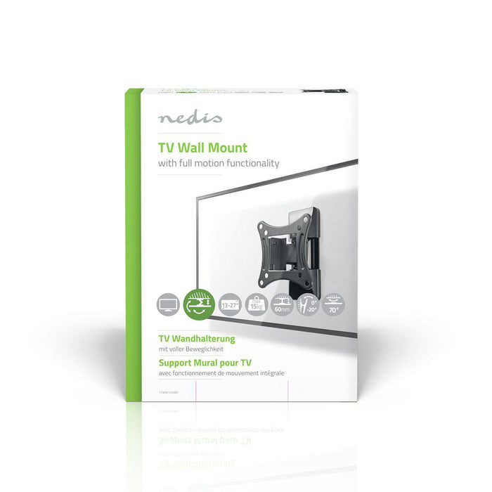Teljes mozgású TV fali konzol | 13 - 27 hüvelyk | Max. 15 kg | 1 csuklópont  