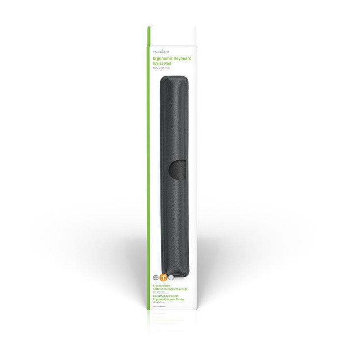 Ergonómikus csuklótámasz billentyűzethez | Gél | 465 x 60 mm | Fekete