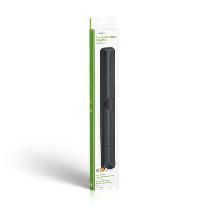Ergonómikus csuklótámasz billentyűzethez | Gél | 465 x 60 mm | Fekete