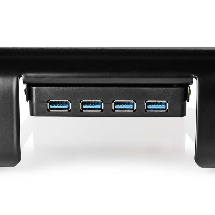 Ergonómikus multifunkcionális állvány | USB 3.0 hub | 4 portos | Fekete