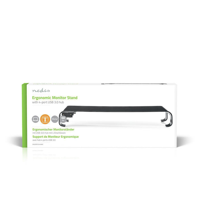 Ergonómikus multifunkcionális állvány | USB 3.0 hub | 4 portos | Fekete