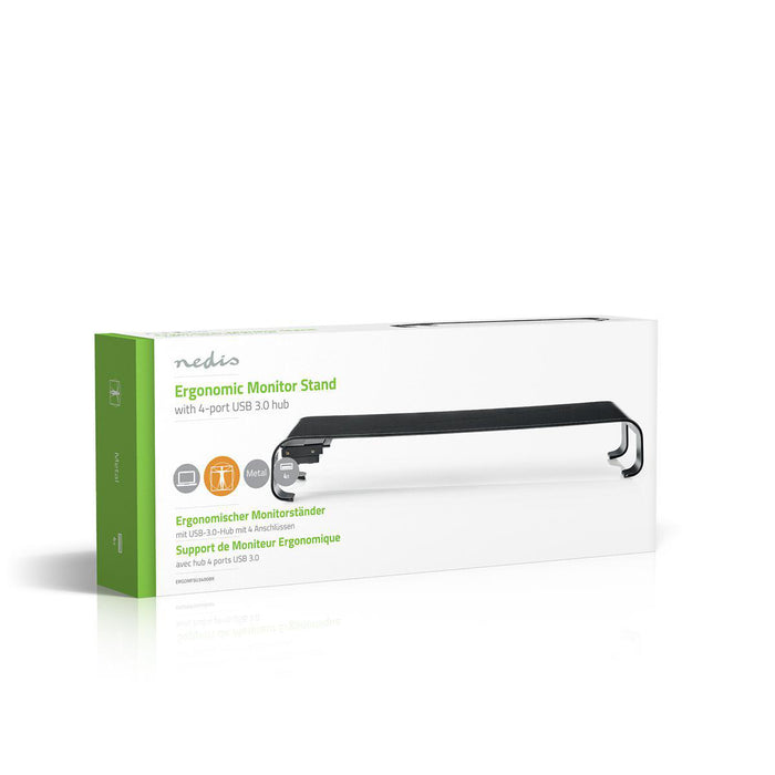 Ergonómikus multifunkcionális állvány | USB 3.0 hub | 4 portos | Fekete