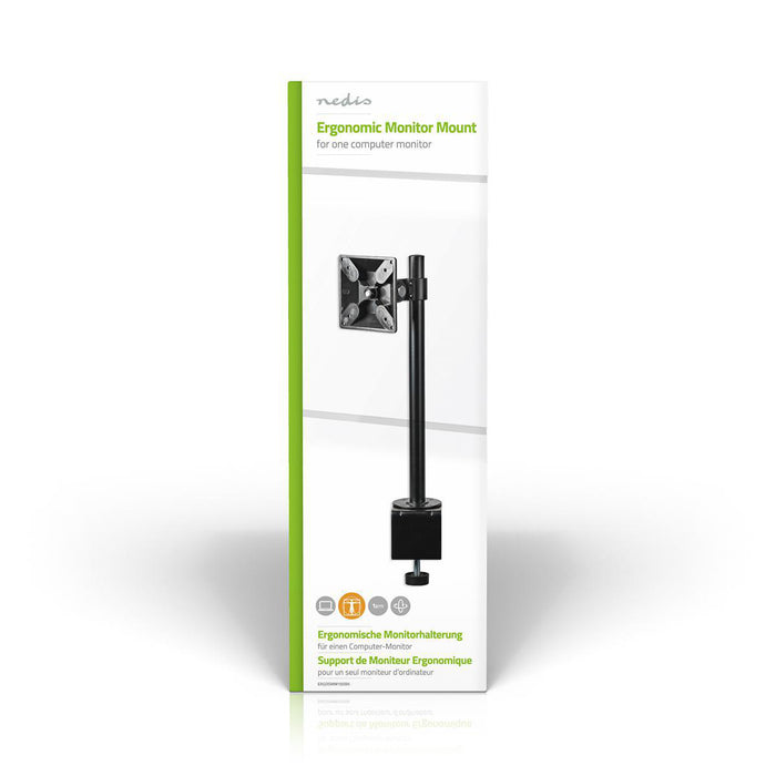 Ergonómikus monitor tartó | Egy monitor kar | Forgatható és dönthető | Fekete