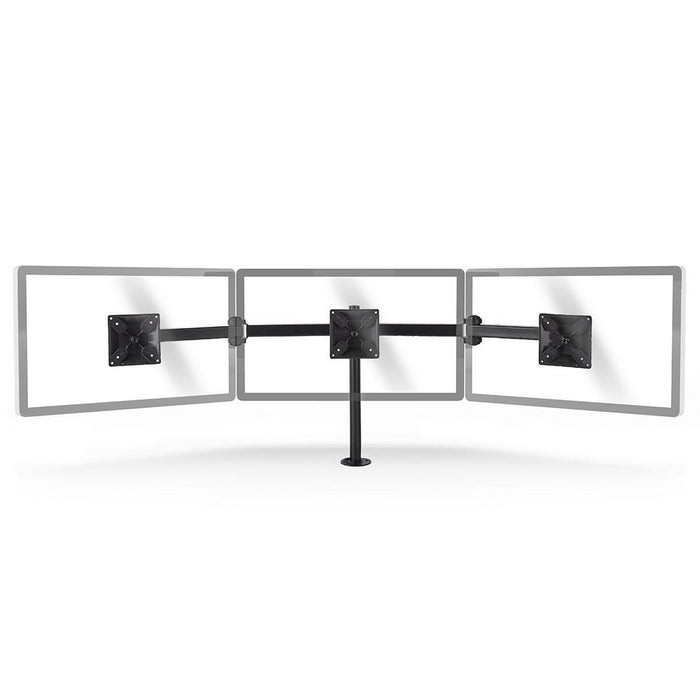 Ergonómikus monitor tartó | Három monitor kar | Forgatható és dönthető | Fekete