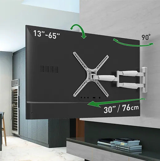 Barkan Mounts extra hosszú fali tartó akár 65 hüvelykes képernyőkhöz |VESA 400x400 |Univerzális |Szín: fehér