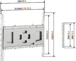 Vogel's univerzális kijelző interfész fekete, 30"-tól 60"-ig