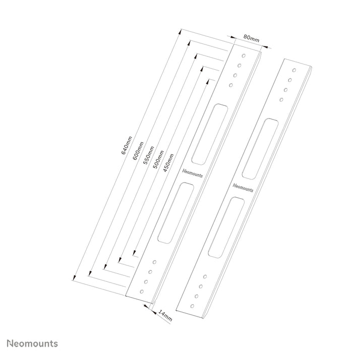 Neomounts AWL-250BL16 VESA bővítő készlet - Fekete