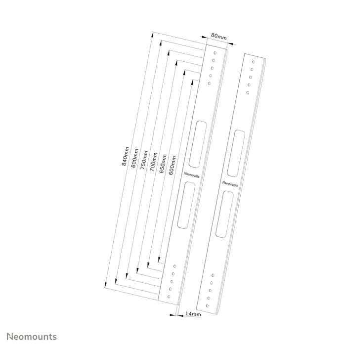 Neomounts AWL-250BL18 VESA bővítő készlet - Fekete