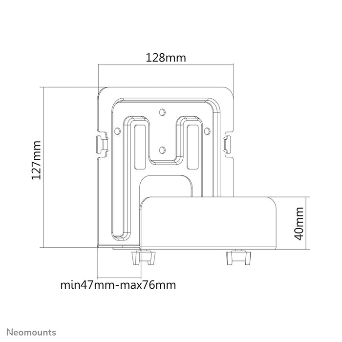 Neomounts AWL-450BL univerzális, mélységben állítható (4,7-7,6 cm) médialejátszó tartó - Fekete