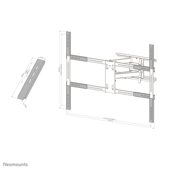 Neomounts AWLS-950BL1 VESA bővítő készlet WL40S-950BL18-hoz - Fekete