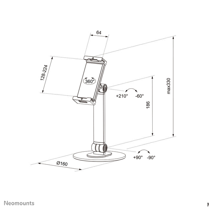 Neomounts DS15-540BL1 univerzális tablet állvány 4,7-12,9 hüvelykes tabletekhez - Fekete