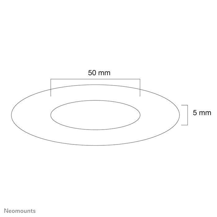 Neomounts FPMA-CRW5HM fehér takarókorong a Neomounts FPMA-C100 és C100 ezüst lapos képernyős mennyezeti tartókhoz.