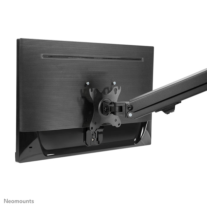 A Neomounts FPMA-D650 fekete egy full motion asztali tartó legfeljebb 27 hüvelykes (69 cm) képernyőkhöz.
