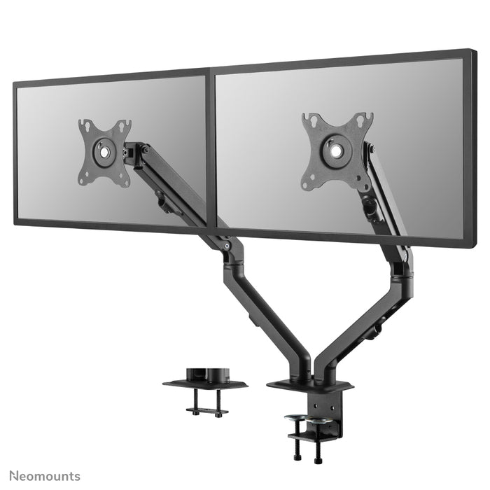 A Neomounts FPMA-D650D fekete egy full motion asztali tartó legfeljebb 27 hüvelykes (69 cm) képernyőkhöz.
