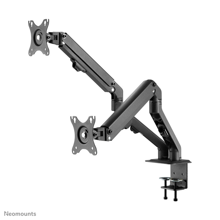 A Neomounts FPMA-D650D fekete egy full motion asztali tartó legfeljebb 27 hüvelykes (69 cm) képernyőkhöz.