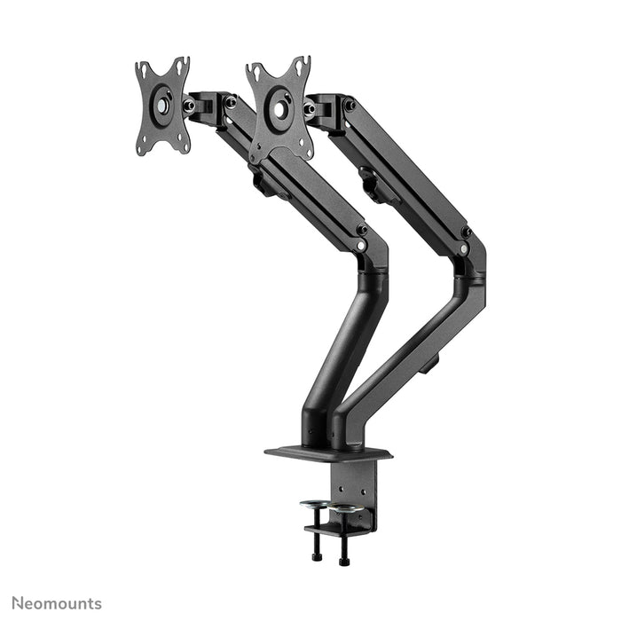 A Neomounts FPMA-D650D fekete egy full motion asztali tartó legfeljebb 27 hüvelykes (69 cm) képernyőkhöz.