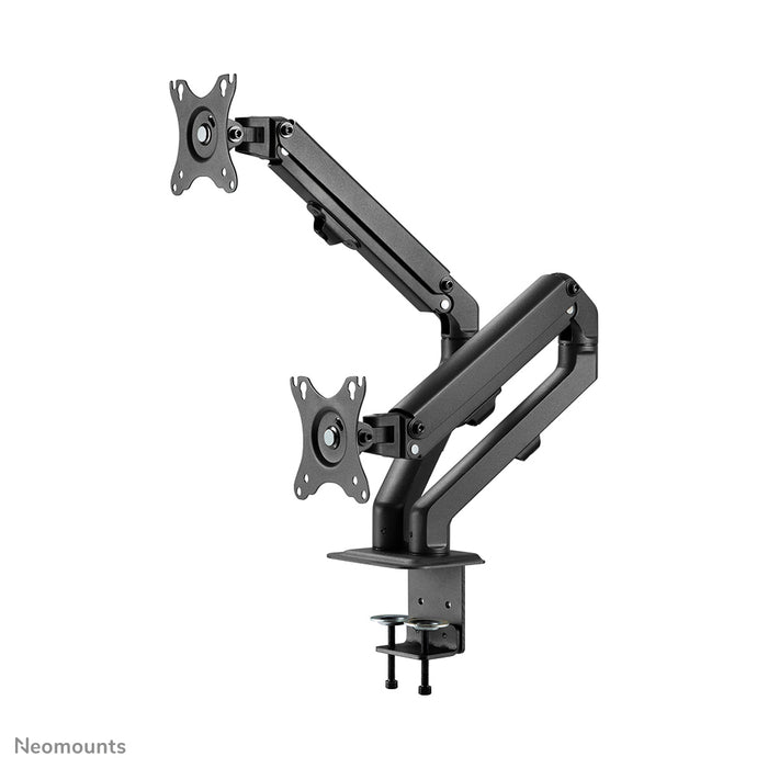 A Neomounts FPMA-D650D fekete egy full motion asztali tartó legfeljebb 27 hüvelykes (69 cm) képernyőkhöz.