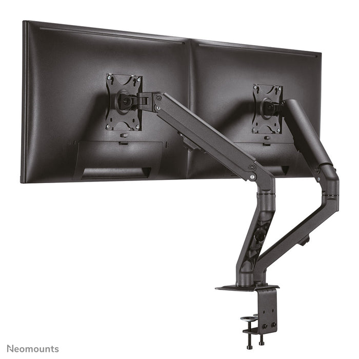 A Neomounts FPMA-D650D fekete egy full motion asztali tartó legfeljebb 27 hüvelykes (69 cm) képernyőkhöz.