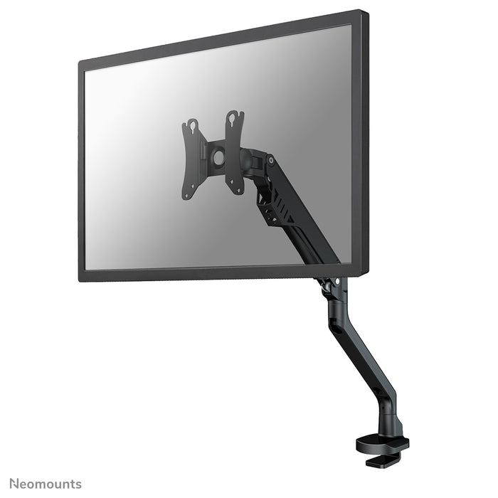 A Neomounts FPMA-D750black2 egy gázrugós asztali tartó legfeljebb 32 hüvelykes (81 cm) lapos képernyőkhöz.