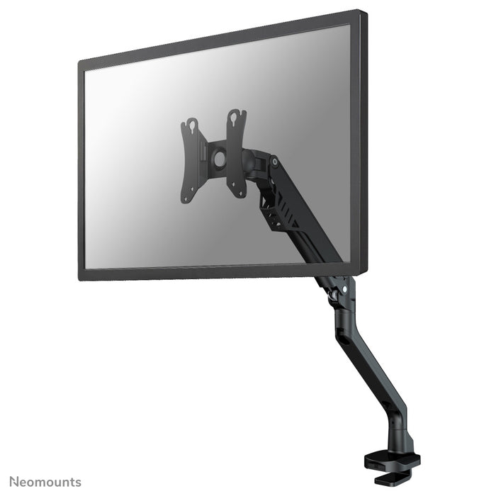 A Neomounts FPMA-D750black egy gázrugós asztali tartó legfeljebb 32 hüvelykes (81 cm) lapos képernyőkhöz.