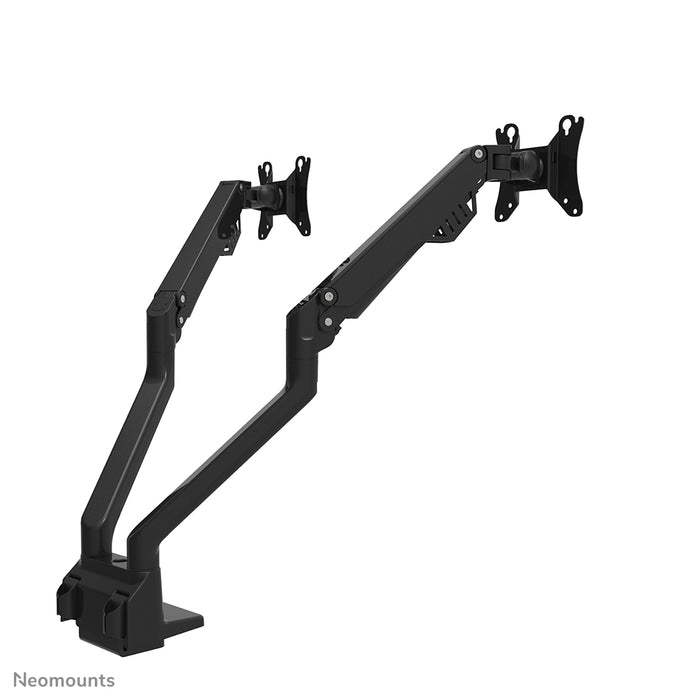 A Neomounts FPMA-D750D fekete egy gázrugós asztali tartó legfeljebb 32 hüvelykes (81 cm) lapos képernyőkhöz.