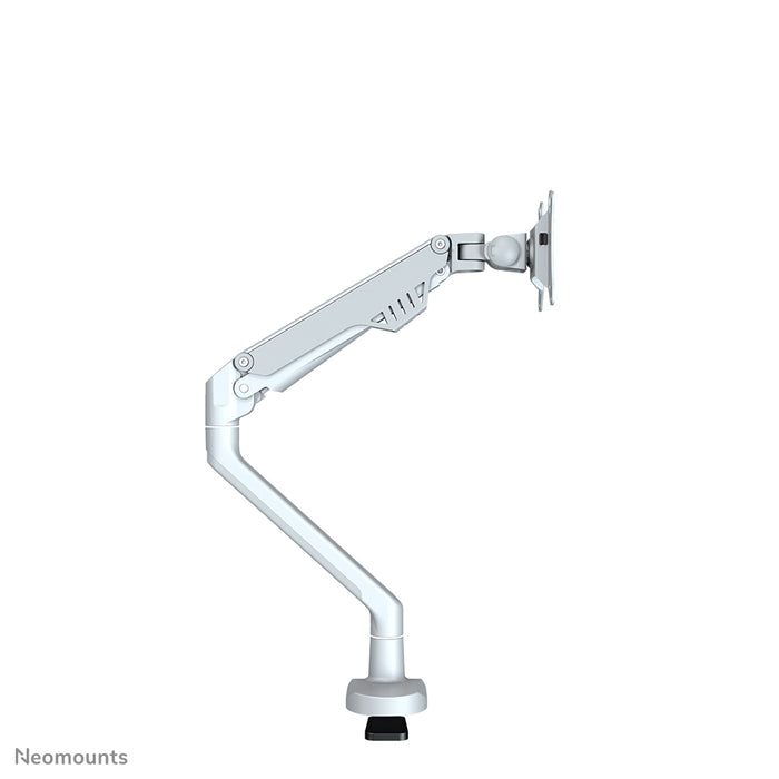 A Neomounts FPMA-D750 ezüst egy asztali tartó gázrugóval, legfeljebb 32 hüvelykes (81 cm) lapos képernyőkhöz.