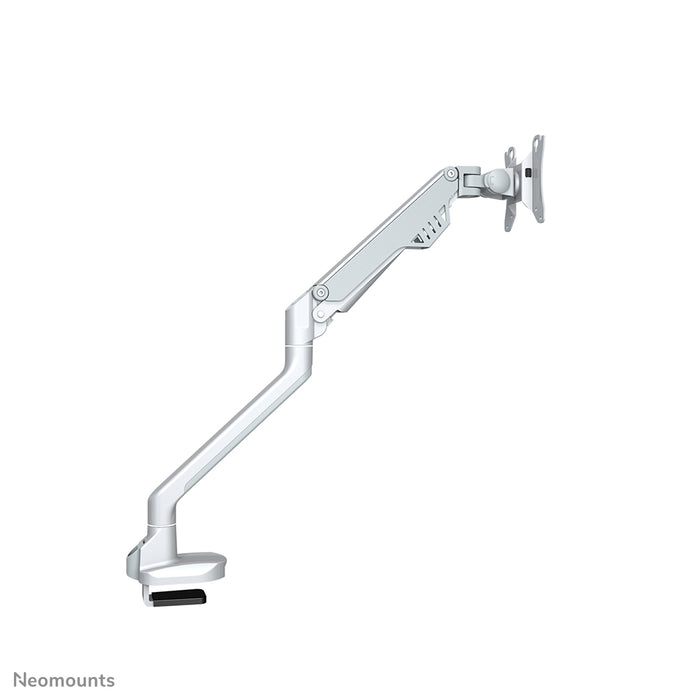 A Neomounts FPMA-D750 ezüst egy asztali tartó gázrugóval, legfeljebb 32 hüvelykes (81 cm) lapos képernyőkhöz.