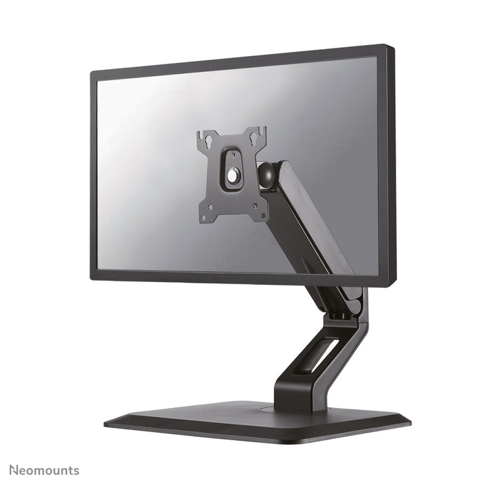 A Neomounts FPMA-D885 fekete egy asztali tartó legfeljebb 32 hüvelykes (81 cm) lapos képernyőkhöz.