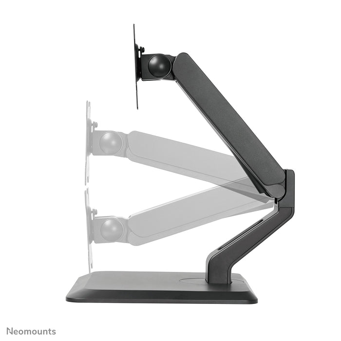 A Neomounts FPMA-D885 fekete egy asztali tartó legfeljebb 32 hüvelykes (81 cm) lapos képernyőkhöz.