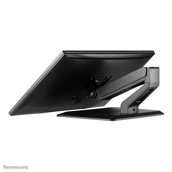 A Neomounts FPMA-D885 fekete egy asztali tartó legfeljebb 32 hüvelykes (81 cm) lapos képernyőkhöz.