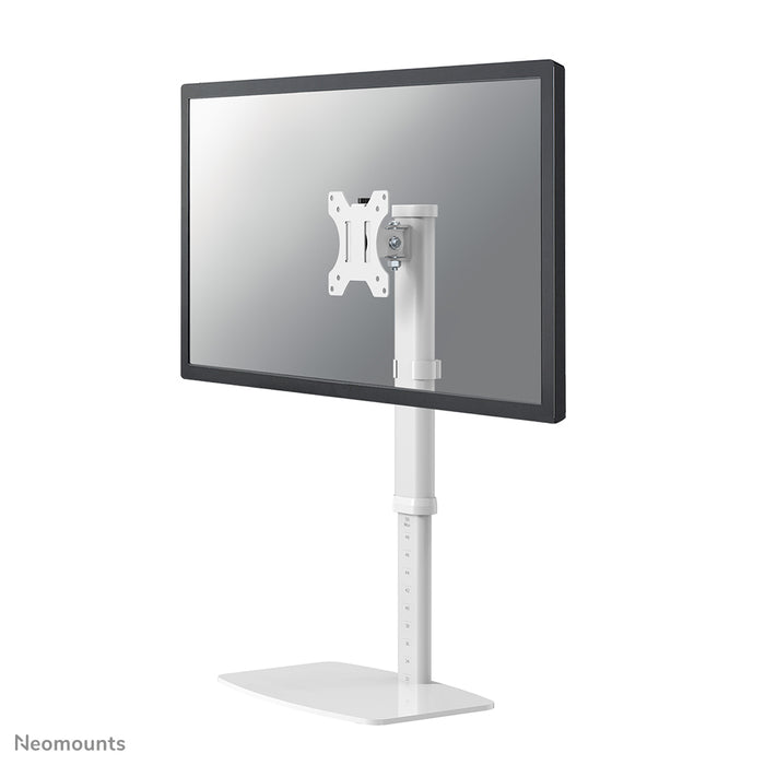 A Neomounts FPMA-D890 fehér egy asztali tartó legfeljebb 30 hüvelykes (76 cm) lapos képernyőkhöz.