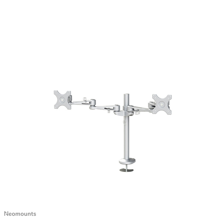 A Neomounts FPMA-D935DG egy asztali tartó két legfeljebb 27 hüvelykes (69 cm) lapos képernyőhöz.
