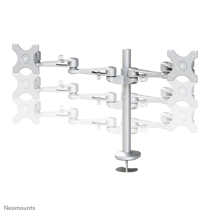 A Neomounts FPMA-D935DG egy asztali tartó két legfeljebb 27 hüvelykes (69 cm) lapos képernyőhöz.